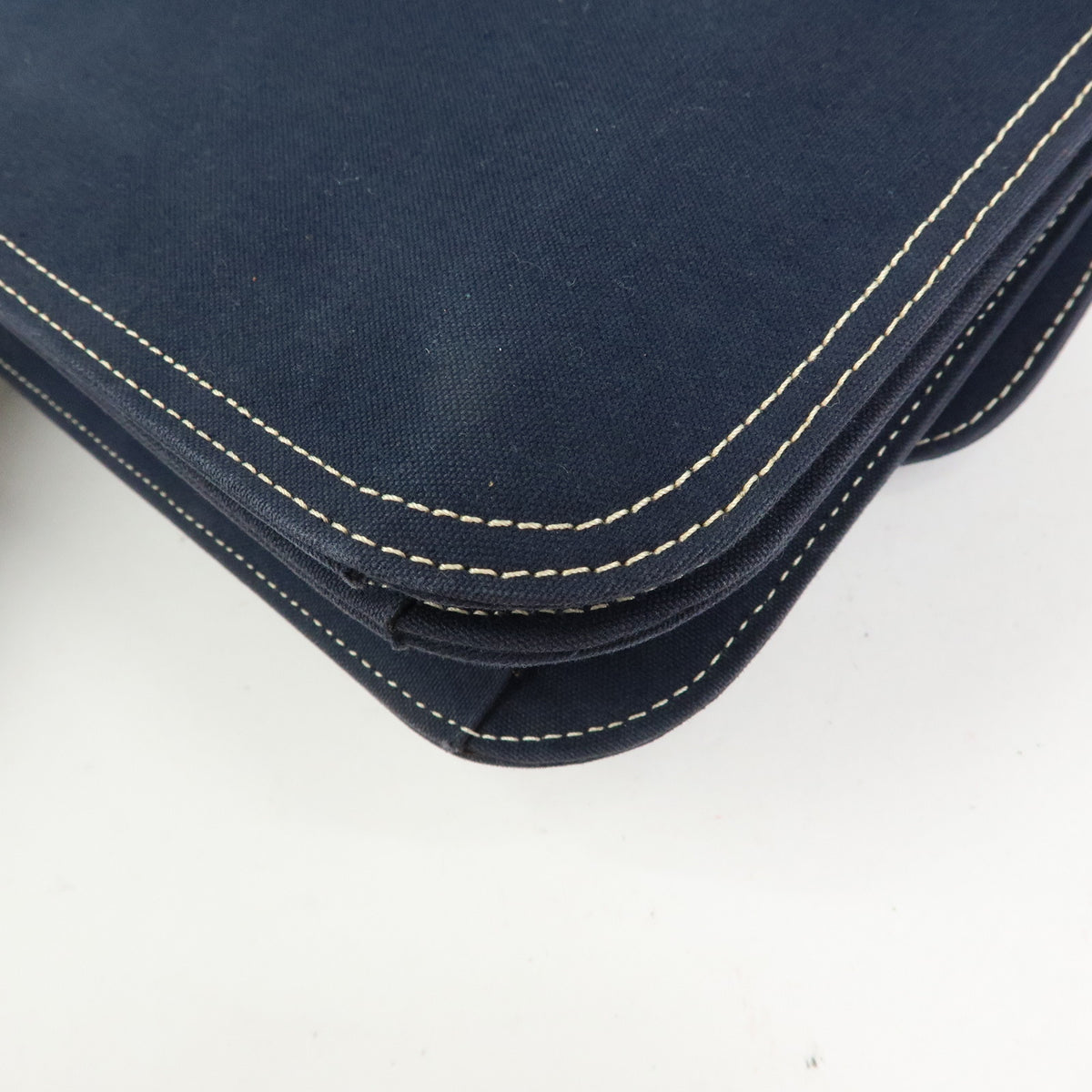 FENDI Mamma Baguette Canvas Shoulder Bag Hand Bag Navy 26424