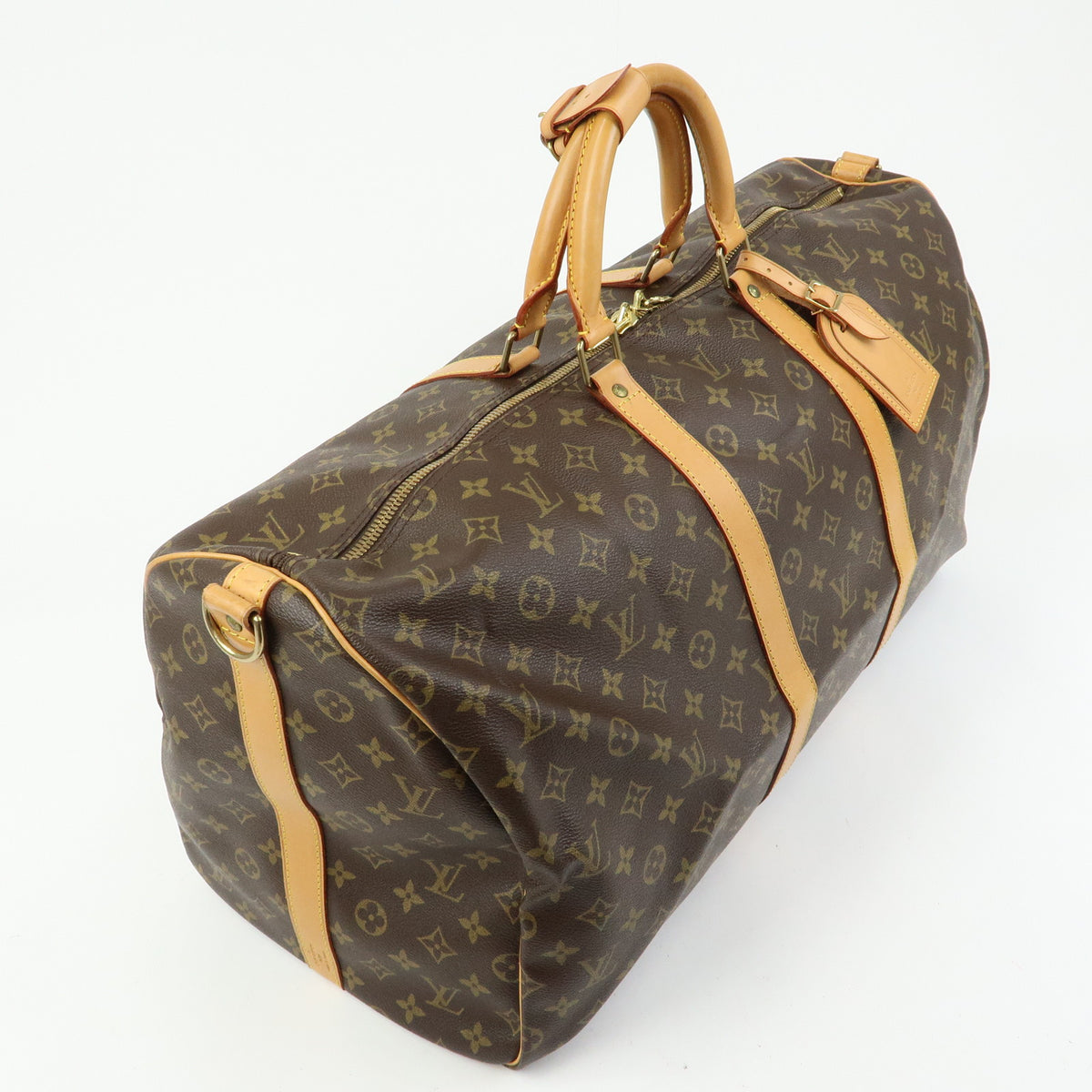 Louis Vuitton Monogram Keep All Bandouliere 55 Boston Bag Brown M41414