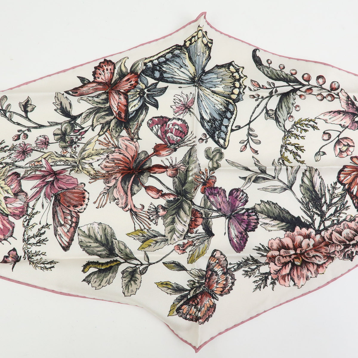 Christian Dior Silk 100% Diamond Shape Scarf Bandana Pink