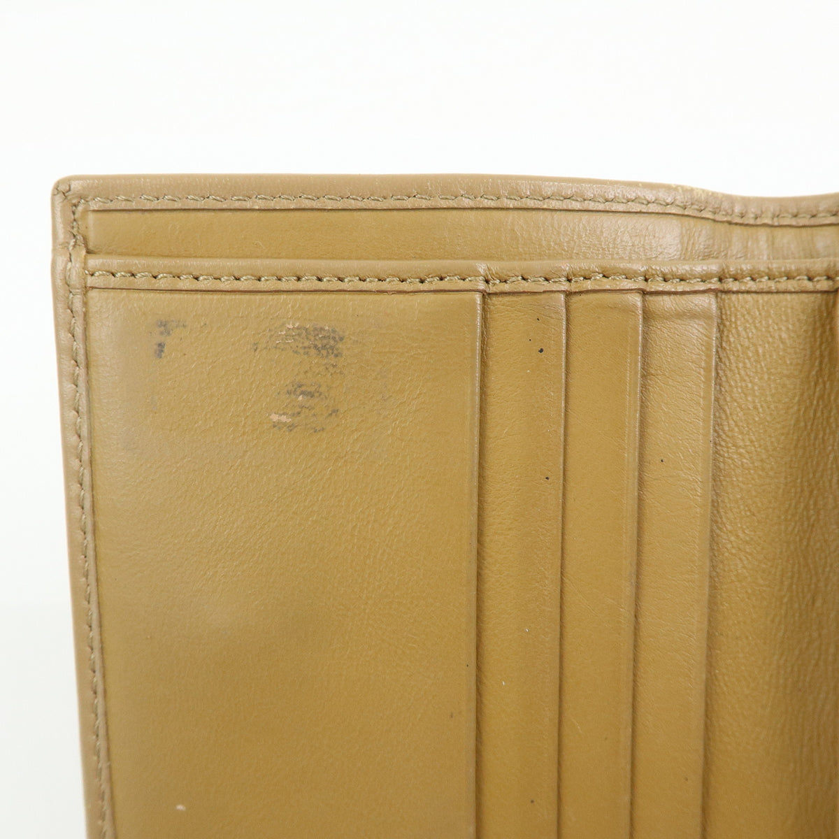 FENDI Logo Leather Bi-fold Compact Wallet Brown Gold 8M0188