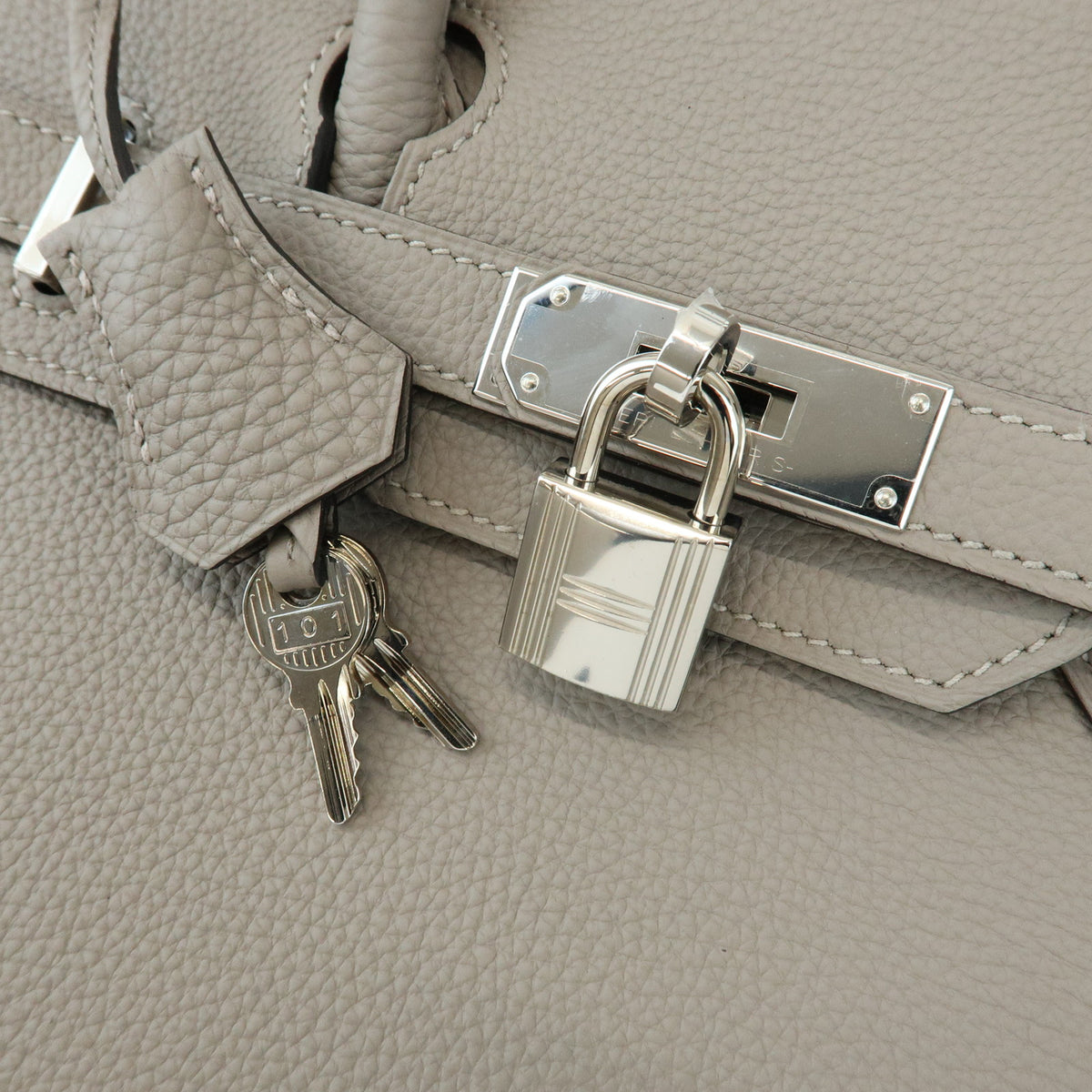HERMES Birkin 30 Togo Leather Hand Bag A Stamped Gris Asphalte
