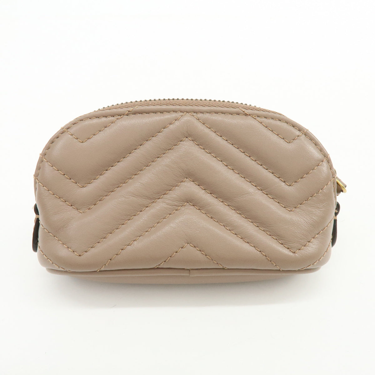 GUCCI GG Marmont Double G Leather Pouch Key Case Pink Beige 625691
