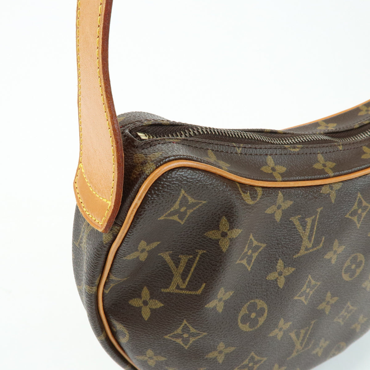 Louis Vuitton Monogram Croissant MM Leather Shoulder Bag Brown M51512