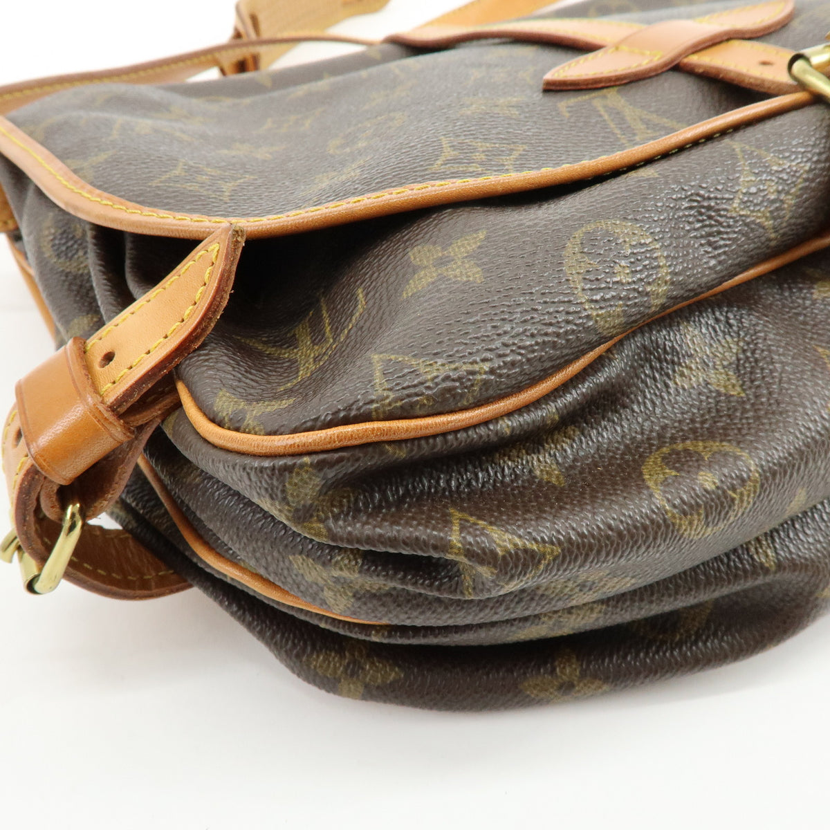 Louis Vuitton Monogram Saumur 30 Canvas Shoulder Leather Bag M42256