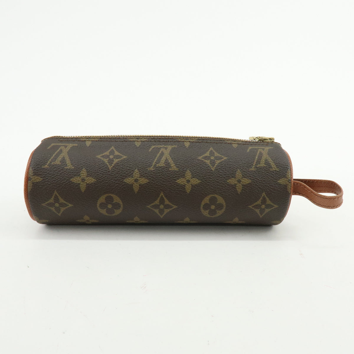 Louis Vuitton Monogram Trousse Ronde Pen Case Pouch Brown M47630