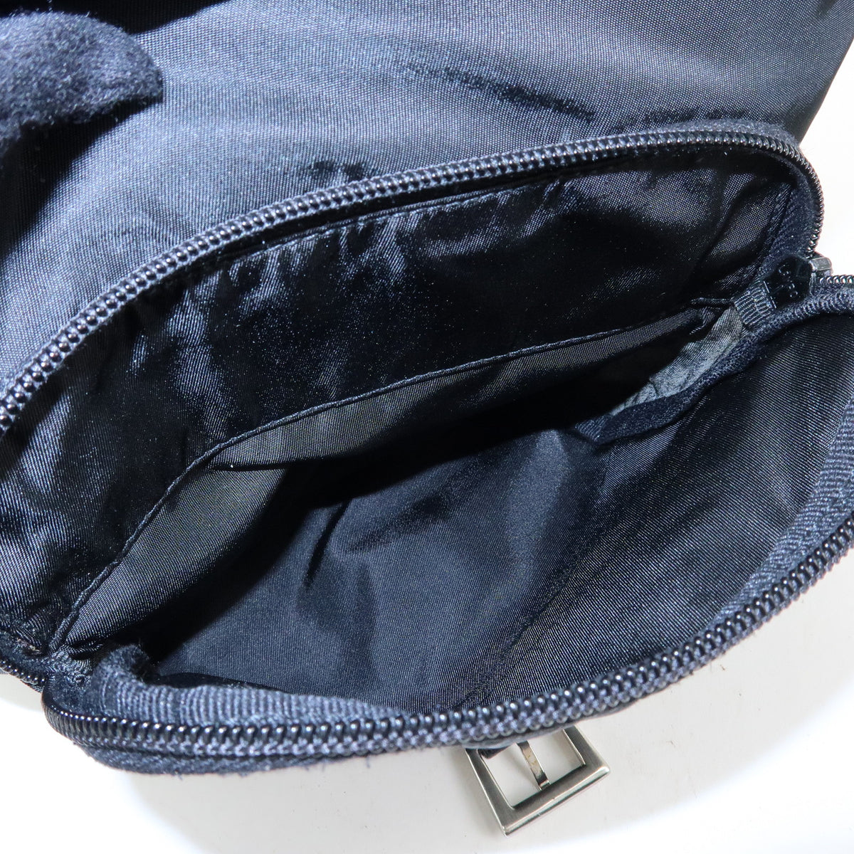 PRADA Triangle Logo Nylon Leather Shoulder Bag Crossbody Bag Black