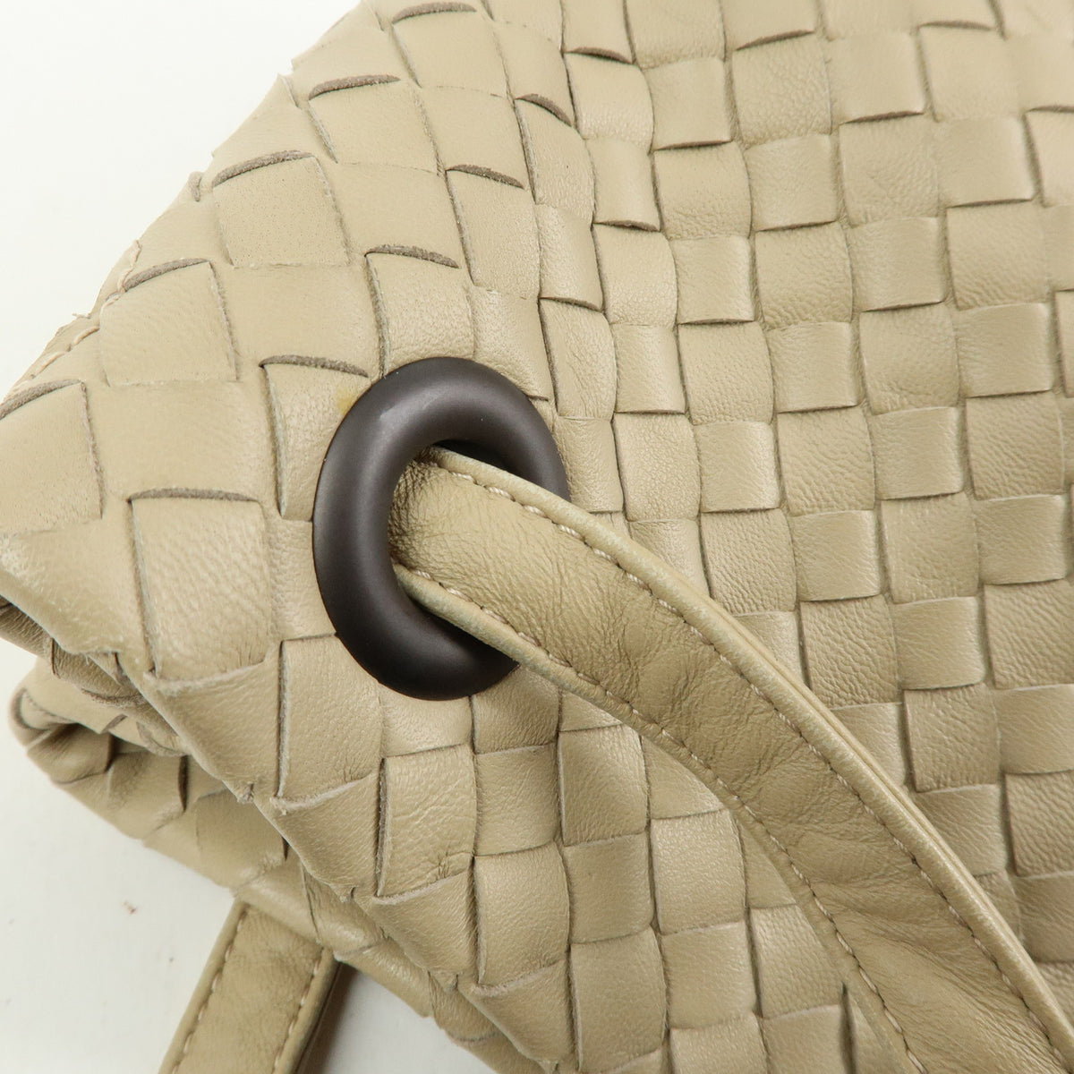 BOTTEGA VENETA Intrecciato Garda Leather Tote Bag Hand Bag Beige