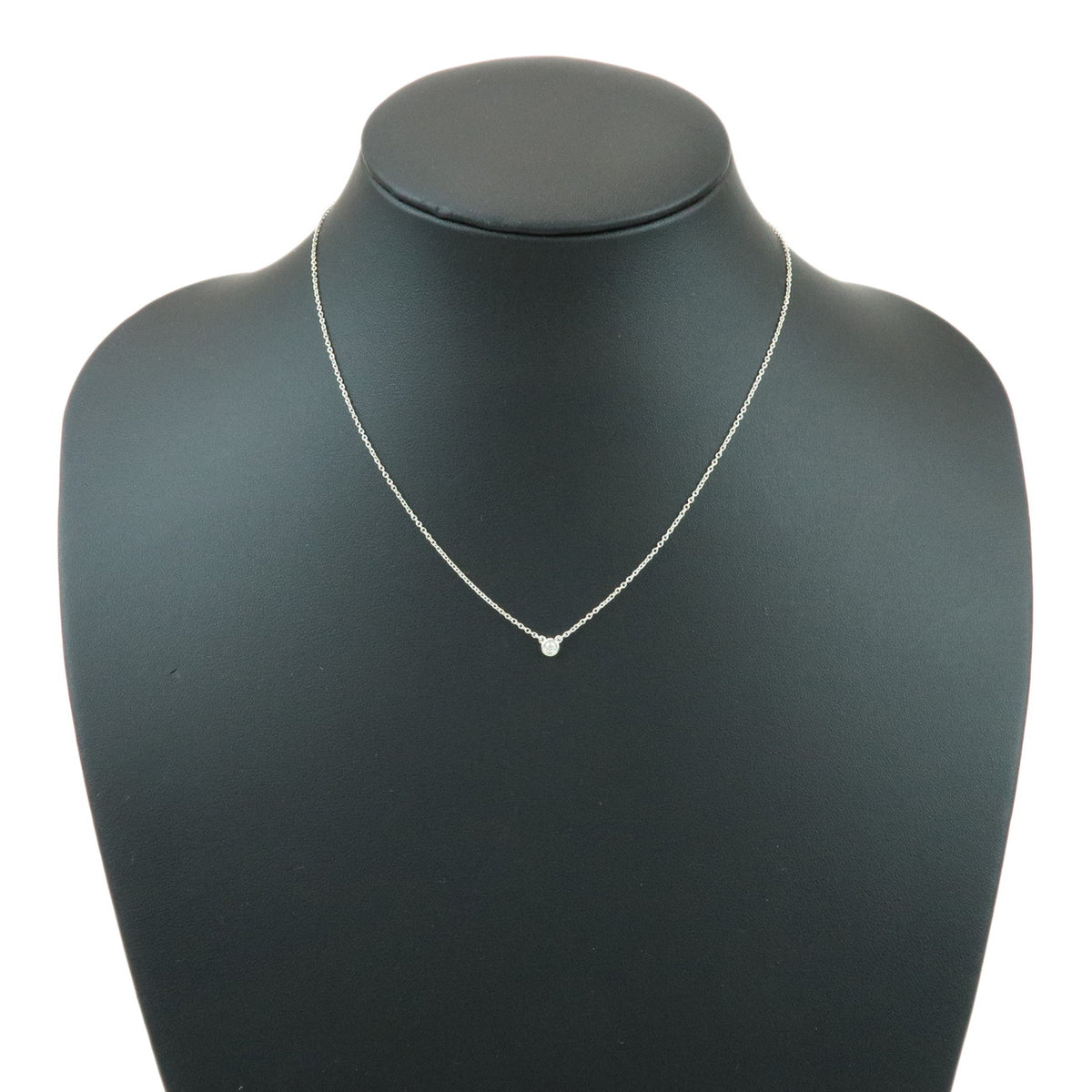 Tiffany & Co By The Yard 1P Diamond Necklace SV925 Silver
