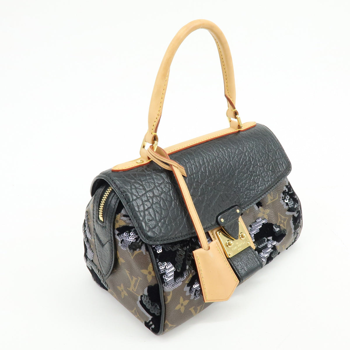 Louis Vuitton Monogram Fleur de Jais Carrousel Hand Bag M40434