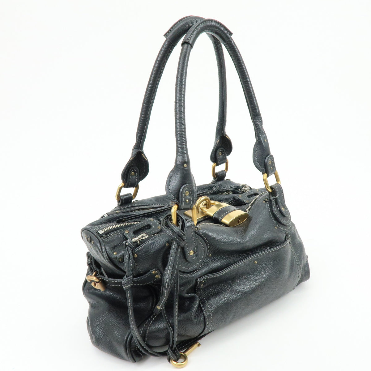 Chloe Paddington Leather Hand Bag Shoulder Bag Black
