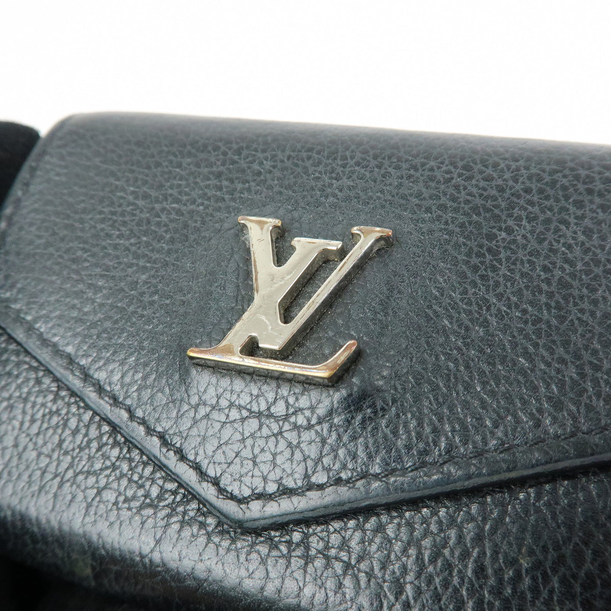 Louis Vuitton Logo Portefeuille Lock Mini Compact Wallet Noir M63921