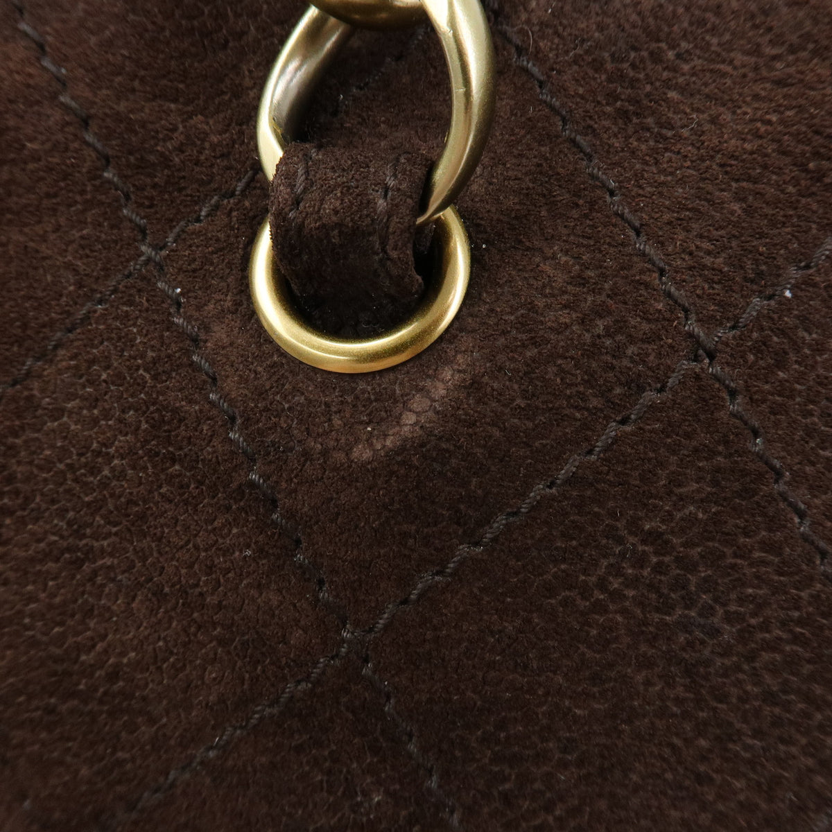 CHANEL COCO Mark Suede Tote Bag Shoulder Bag Brown