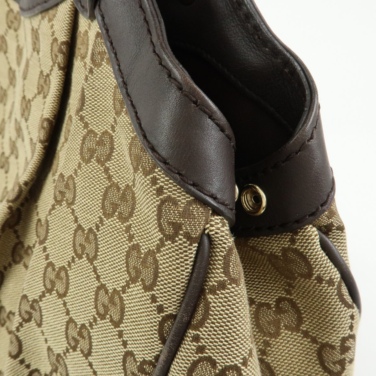 GUCCI Sukey Interlocking G GG Canvas Leather Tote Bag Hand Bag 211944