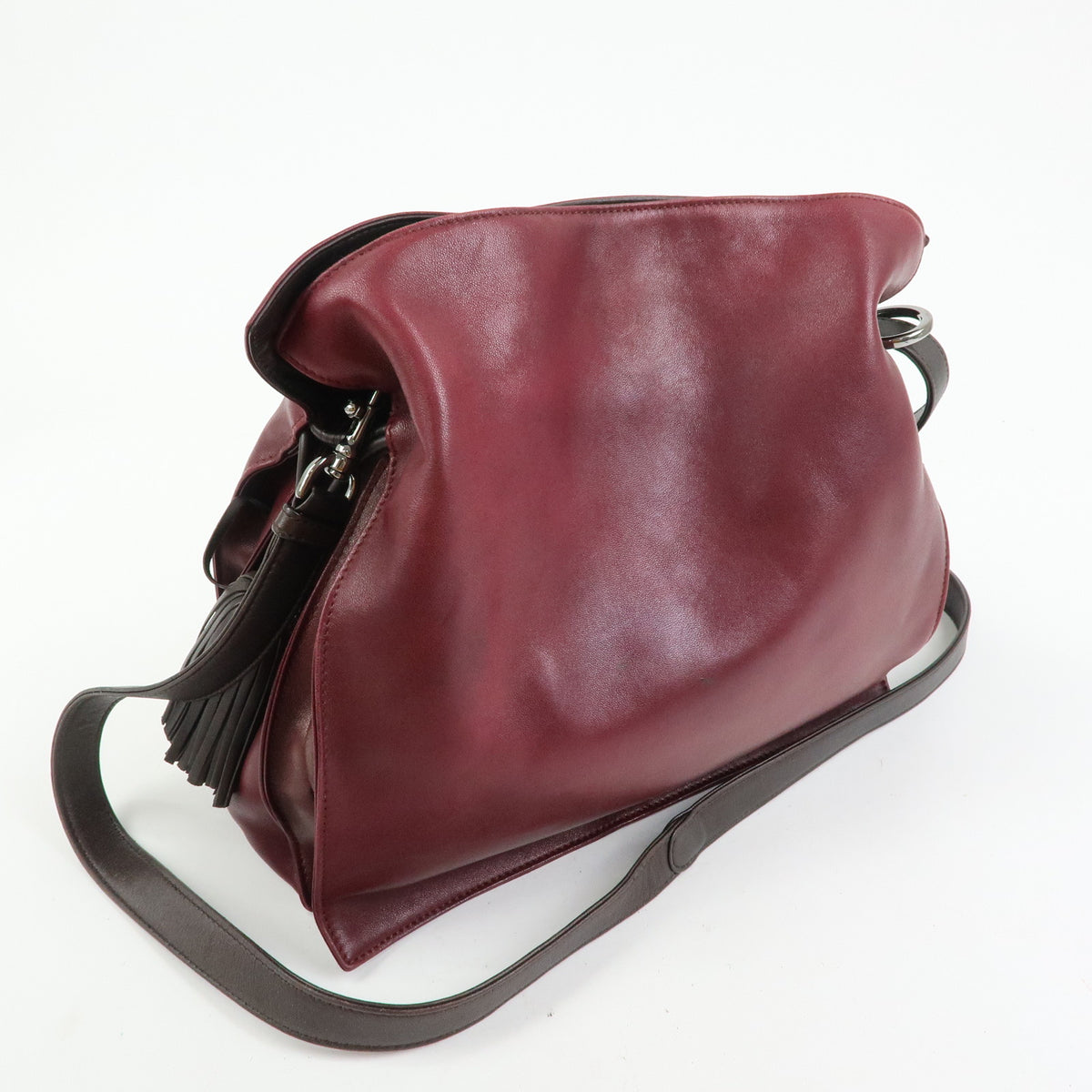 LOEWE Anagram Nappa Leather Shoulder Bag Crossbody Bag Purple