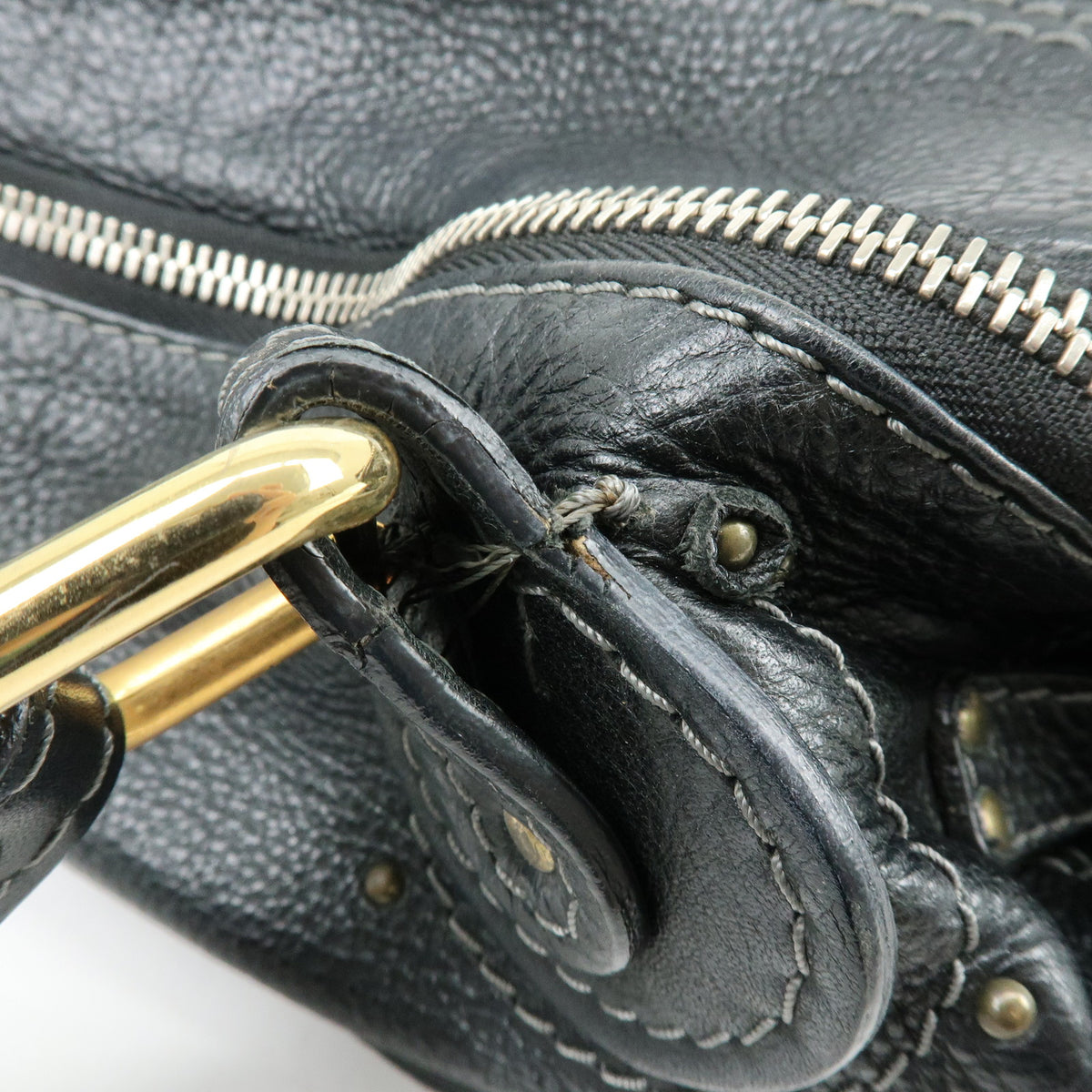 Chloe Paddington Leather Hand Bag Shoulder Bag Black