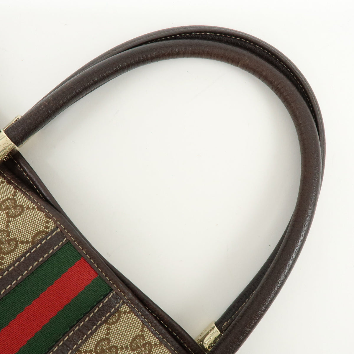 GUCCI Sherry GG Canvas Leather Tote Bag Shoulder Bag Beige Brown 162160