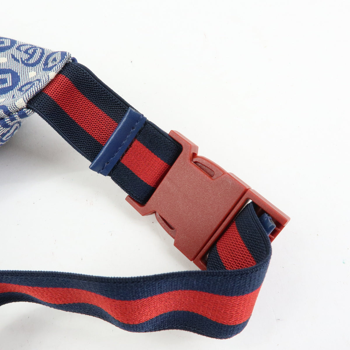 GUCCI Children's Canvas Leather Body Bag Waist Bag Blue 502095