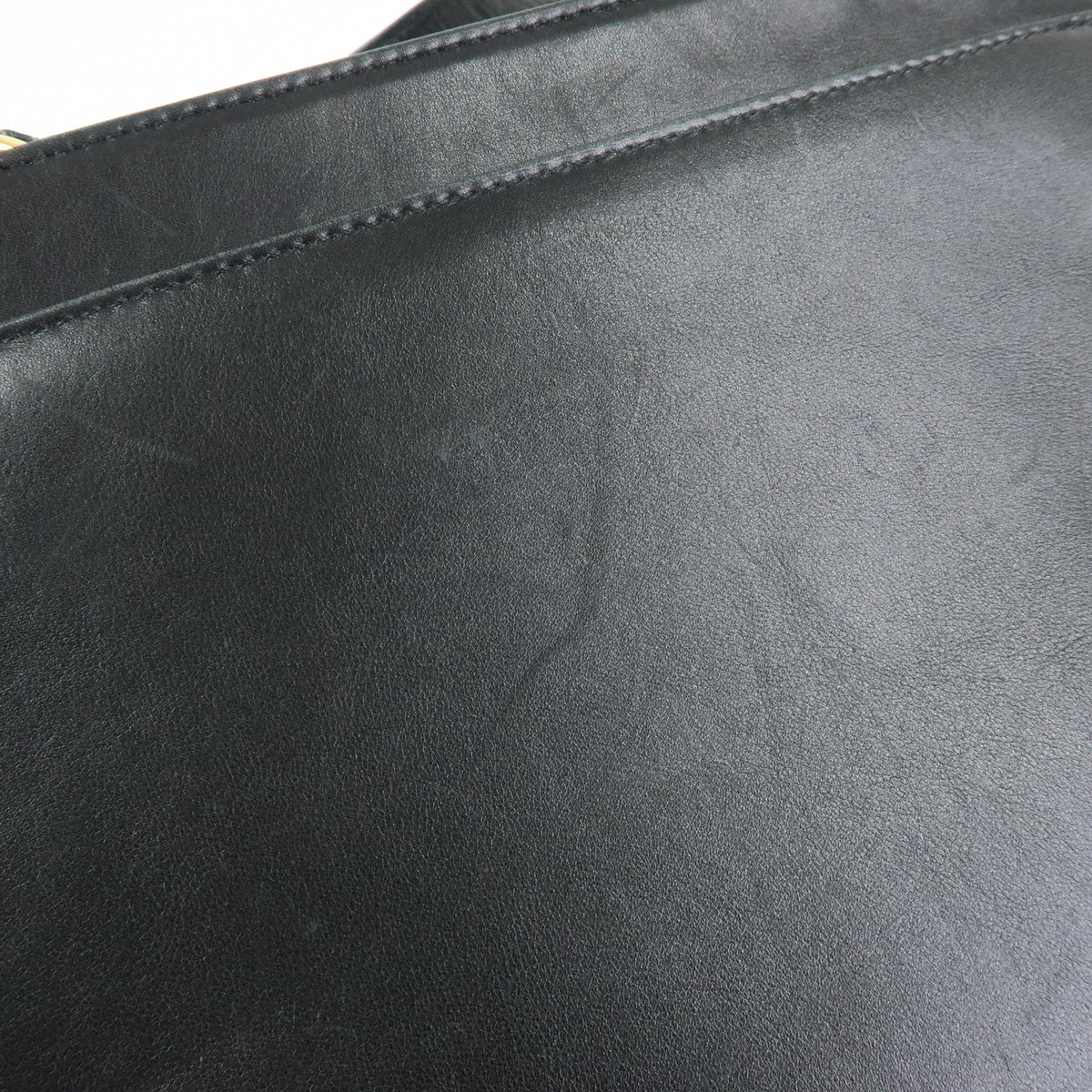CHANEL Logo Lamb Skin Tote Bag Hand Bag Black