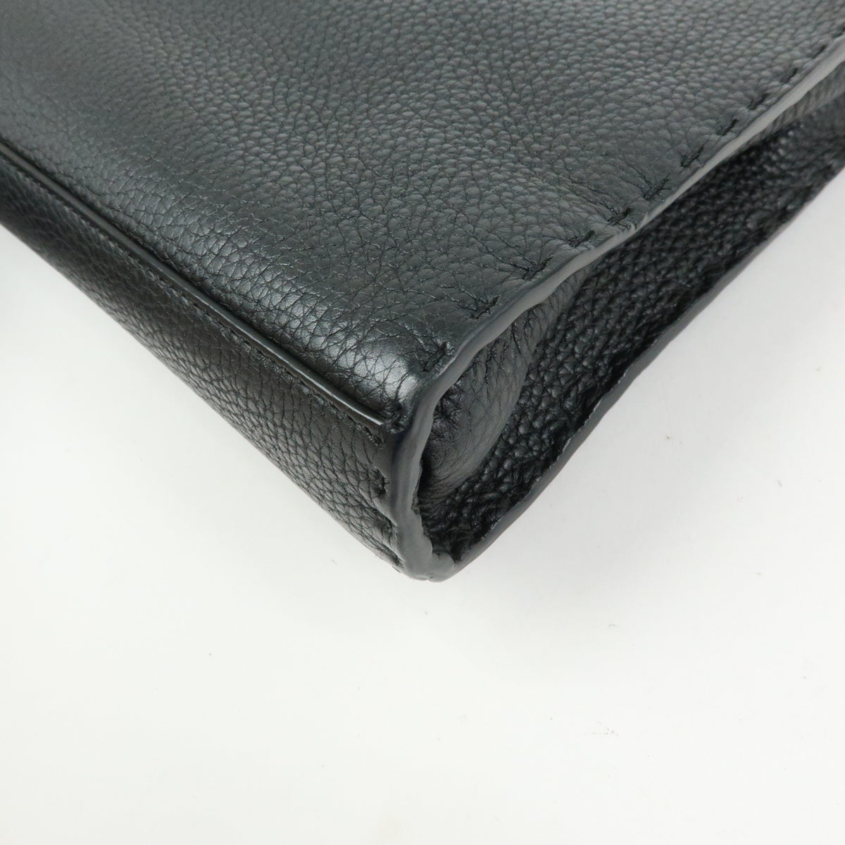 FENDI Peekaboo Seleria Calf Leather 2Way Hand Bag Black 7VA422