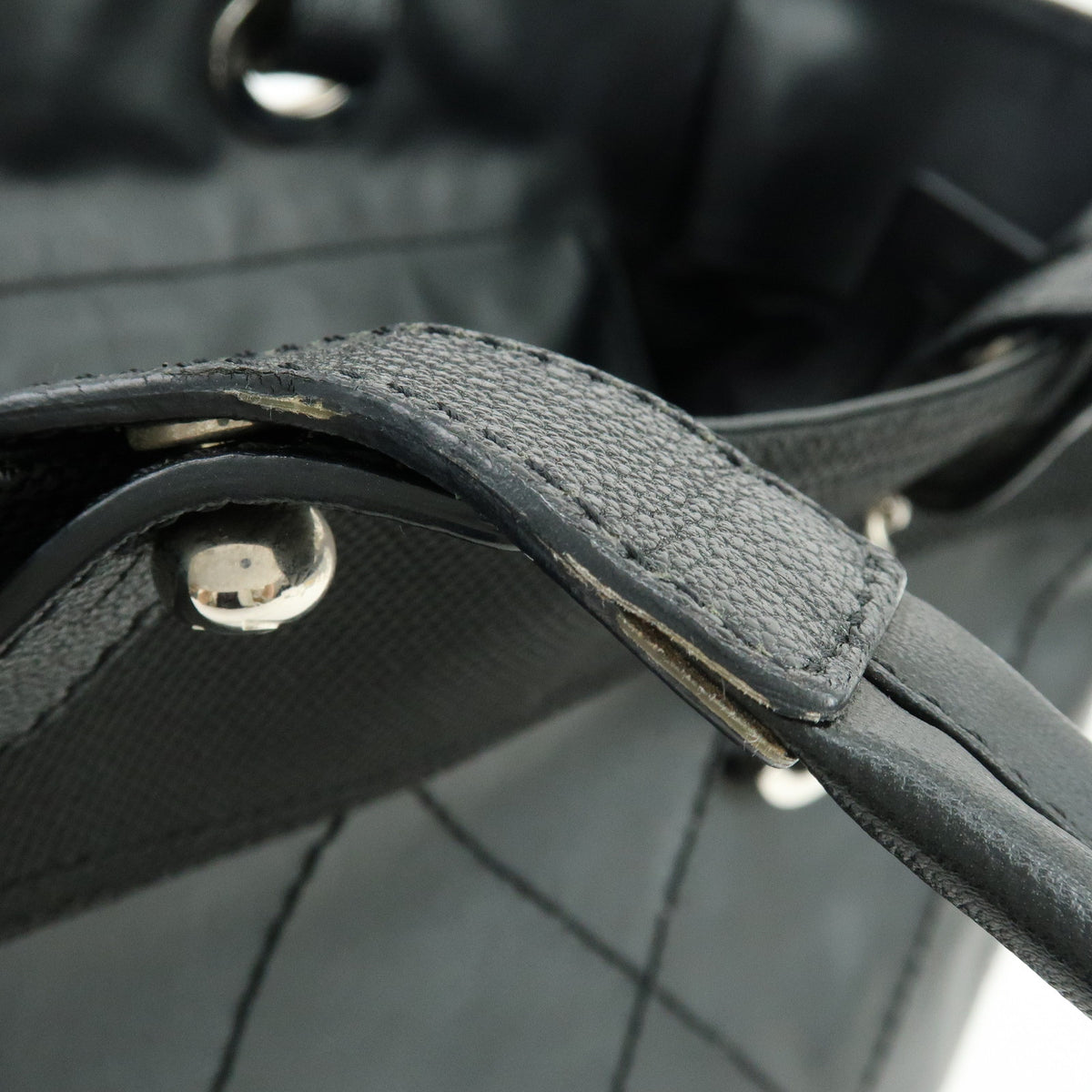 CHANEL Paris Biarritz MM PVC Leather Tote Bag Hand Bag Black A34209