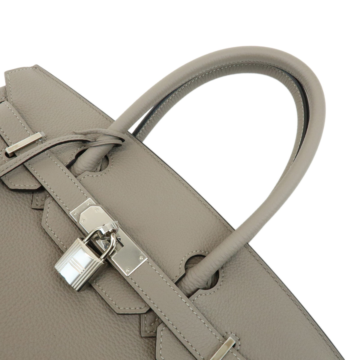 HERMES Birkin 30 Togo Leather Hand Bag A Stamped Gris Asphalte