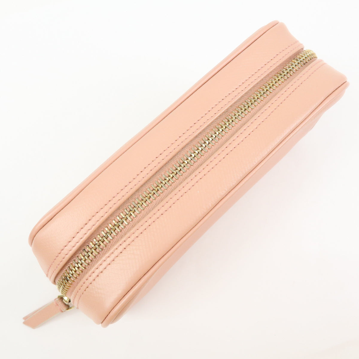 CHANEL COCO Button COCO Mark Leather Cosmetic Pouch Pink A20913