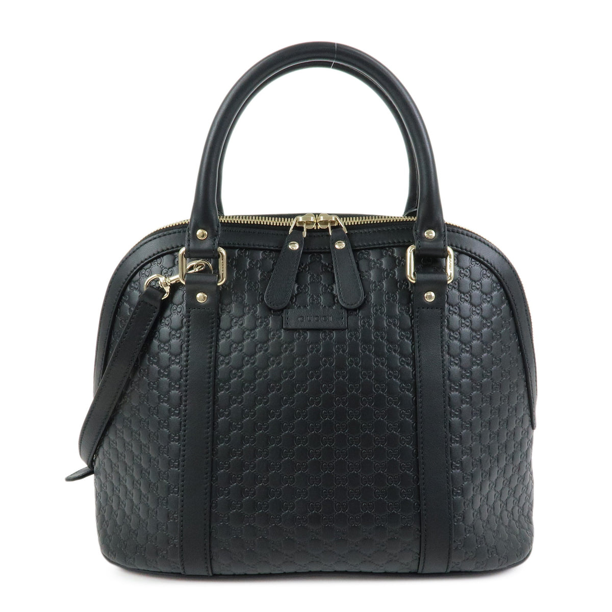 GUCCI Micro Guccissima Leather 2Way Bag Hand Shoulder Bag Black 449663