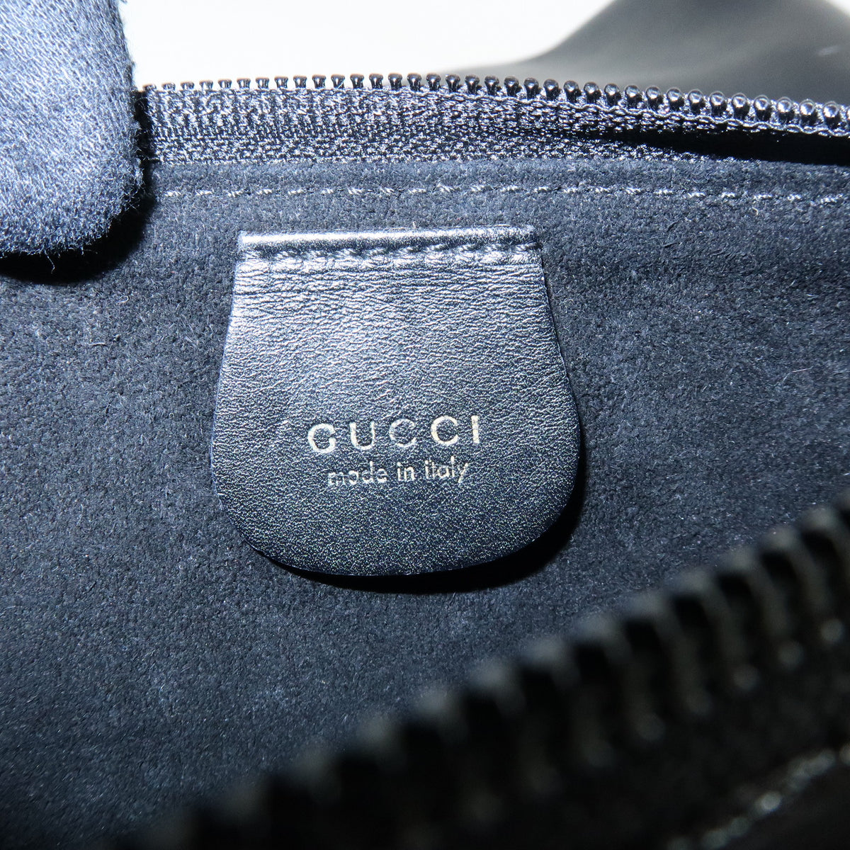 GUCCI Bamboo Leather Shoulder Bag Hand Bag Black 001・2058