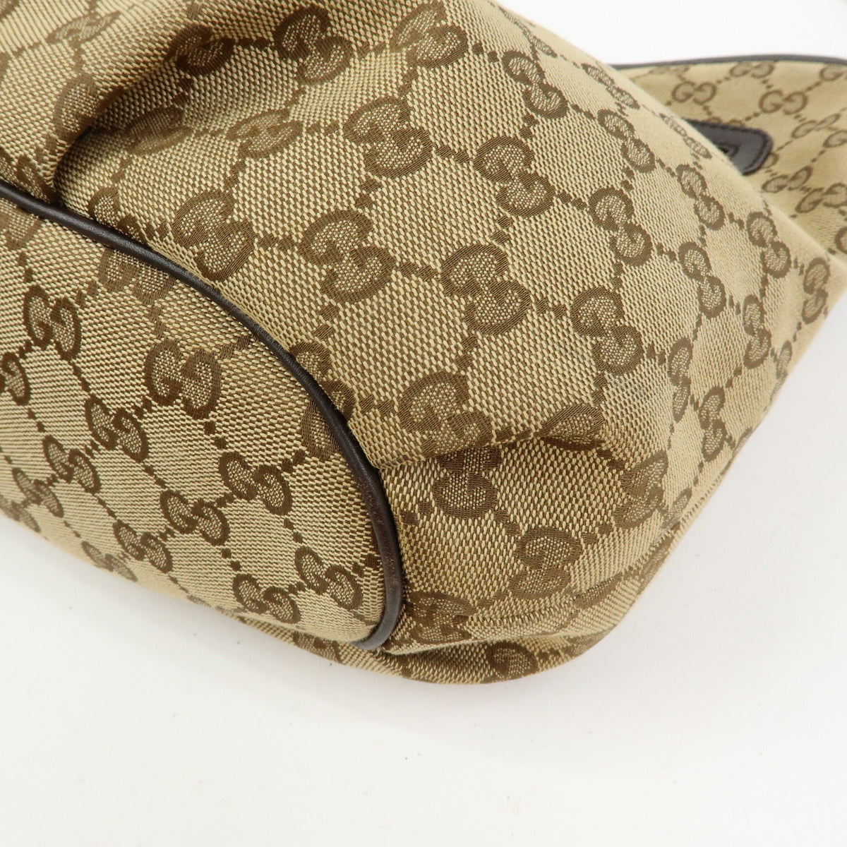 GUCCI Canvas Leather Shoulder Bag Crossbody Bag Beige Brown 388930
