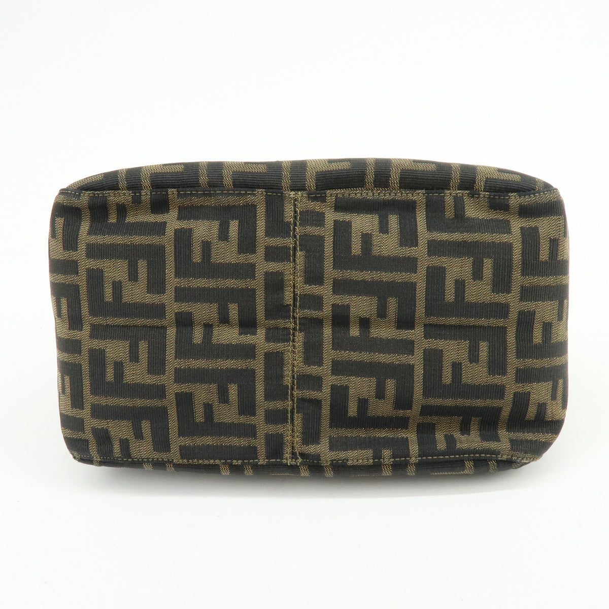 FENDI Zucca Jaquard Canvas Leather Shoulder Bag Hand Bag Brown