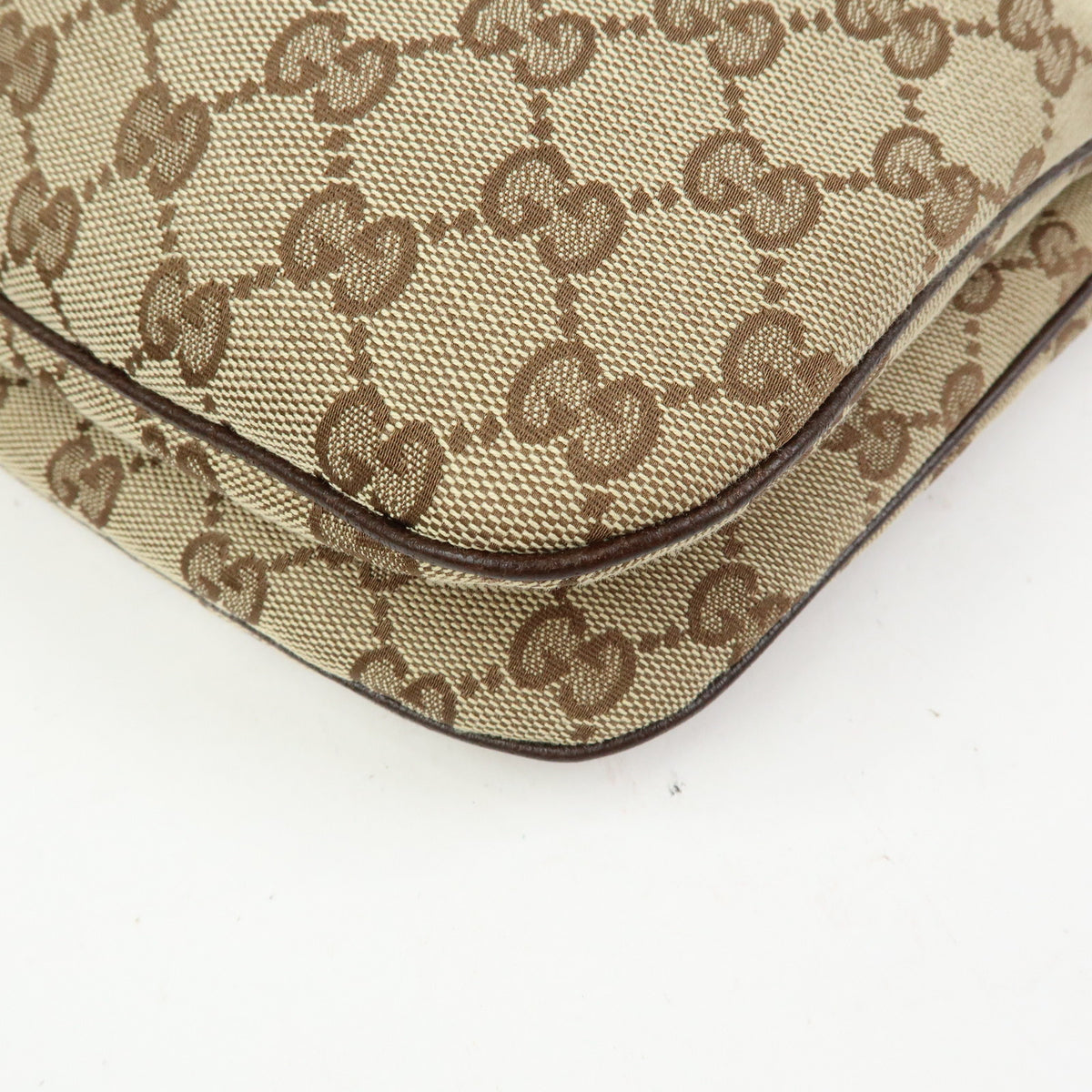 GUCCI Sherry GG Canvas Leather Shoulder Bag Hand Bag Beige Brown 146243