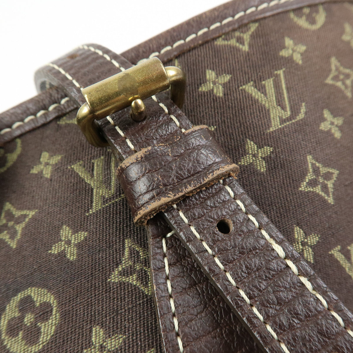 Louis Vuitton Monogram Mini Lin Bucket PM Canvas Tote Bag Ebene M95226