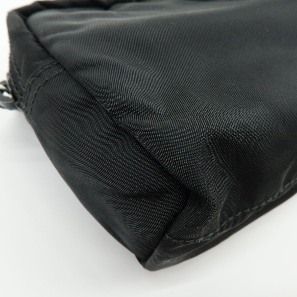 PRADA Triangle Logo Lot of 2 Nylon Pouch Cosmetic Case Black Khaki