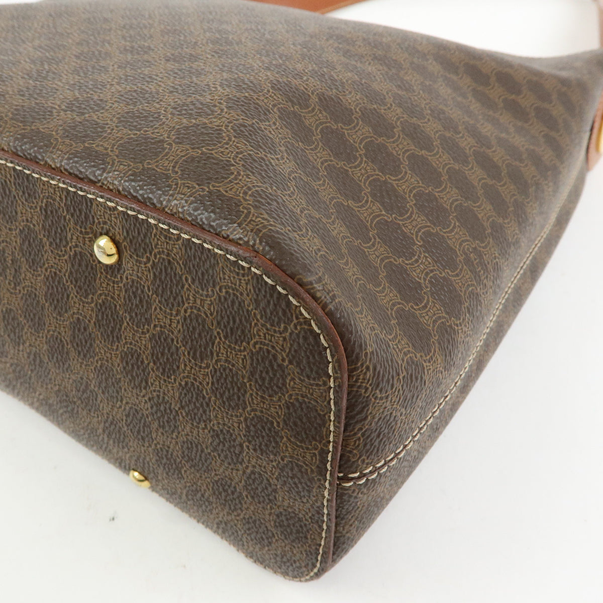 CELINE Macadam PVC Leather Shoulder Bag Hand Bag Brown