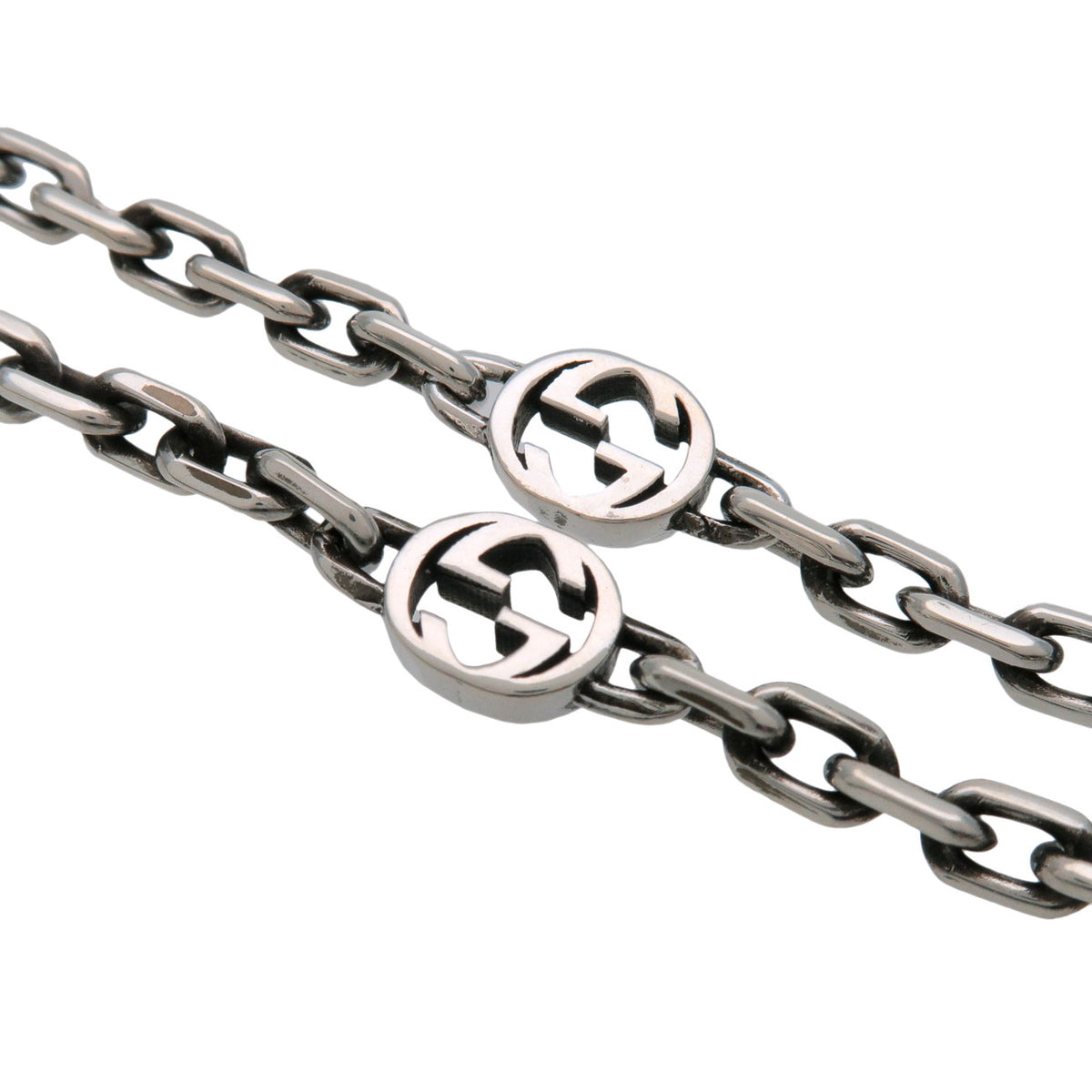 GUCCI Interlocking G Chain Bracelet #19 SV925 Silver 627749-J8400-0701