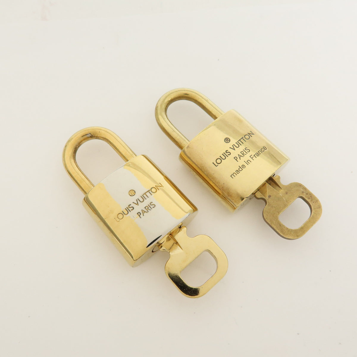 Louis Vuitton Lot of 10 Metal Lock & Key Cadena Key Lock Gold