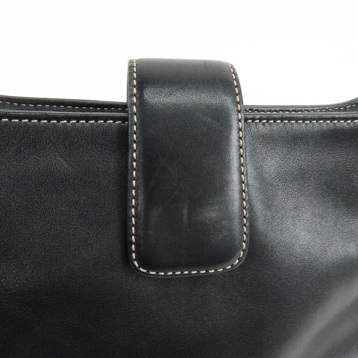 COACH Logo Leather Shoulder Bag Hand Bag Black 7789
