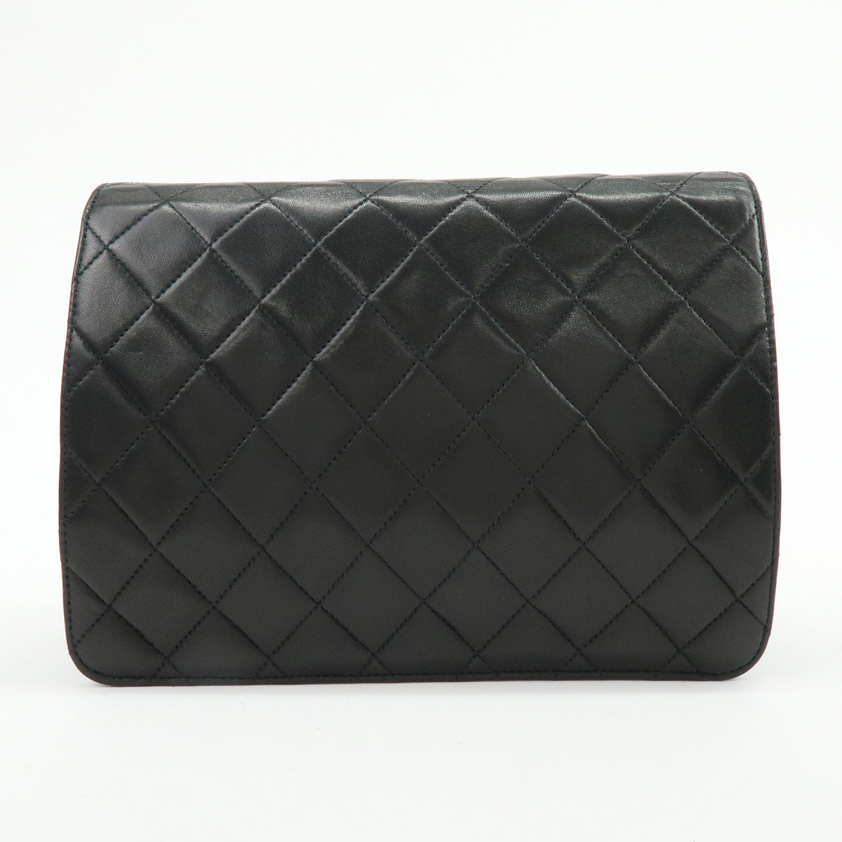 CHANEL Matelasse Lamb Skin Chain Shoulder Bag Black Gold