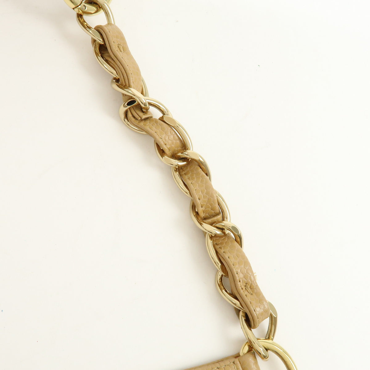 CHANEL COCO Mark Matelasse Caviaskin Chain Shoulder Bag Beige A20993