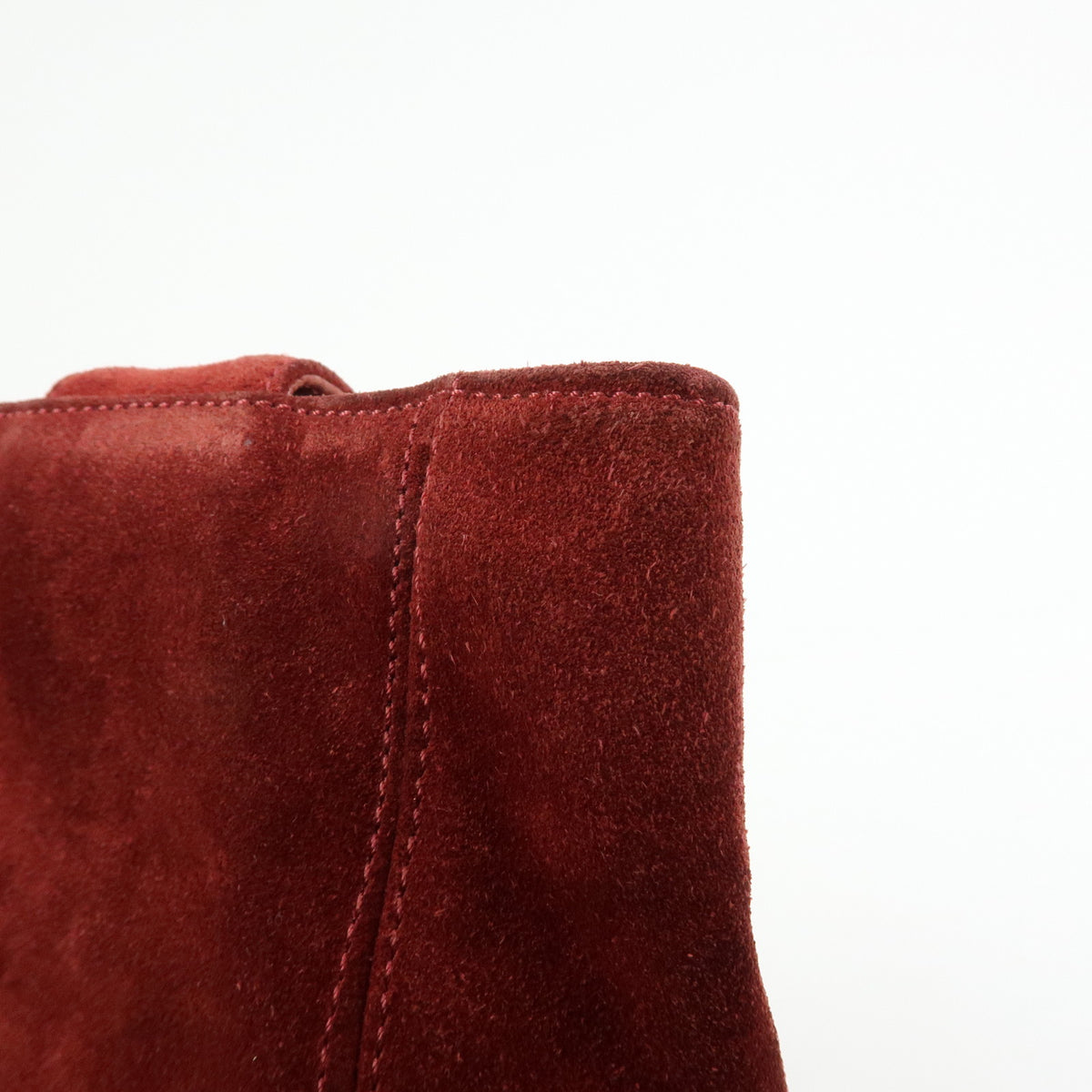 CHANEL COCO Mark Suede Leather Tote Bag Shoulder Bag Tassel Wine Red