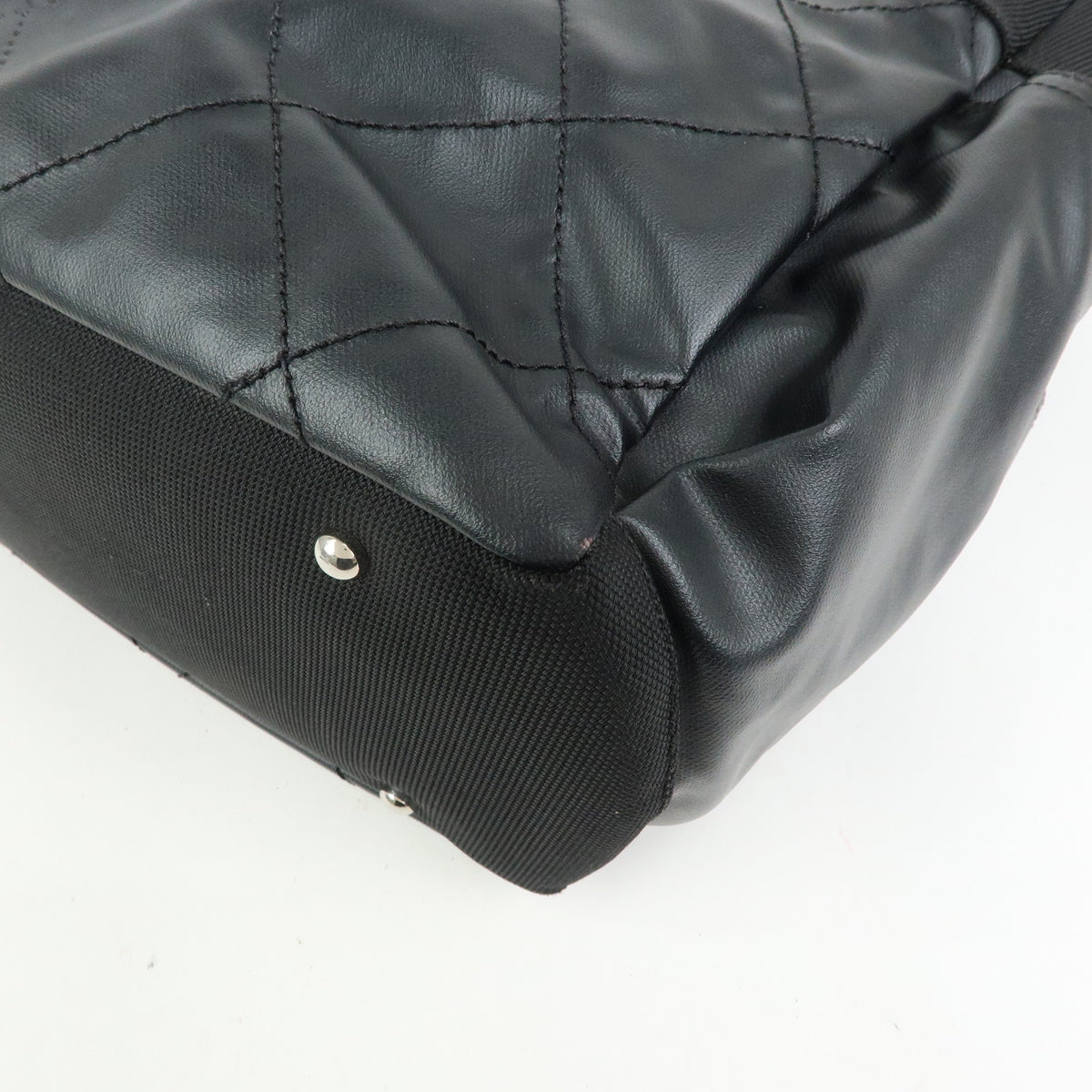 CHANEL Paris Biarritz GM PVC Canvas Leather Tote Bag Hand Bag MM A34210