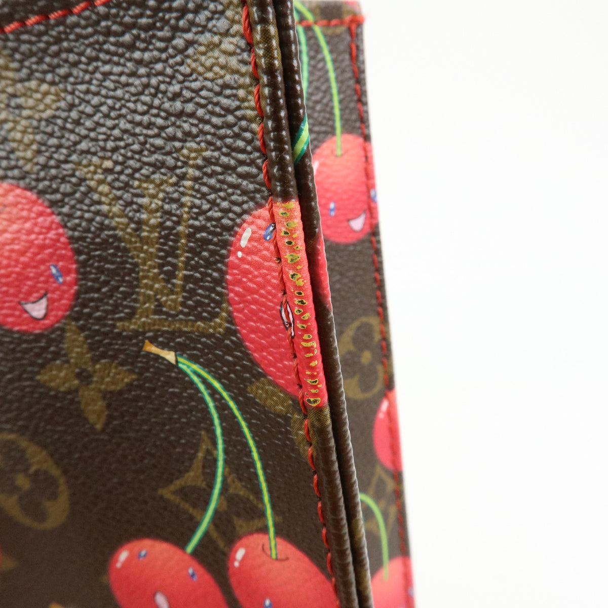 Louis Vuitton Monogram Cherry Sac Plat Tote Bag Brown Cherry M95010