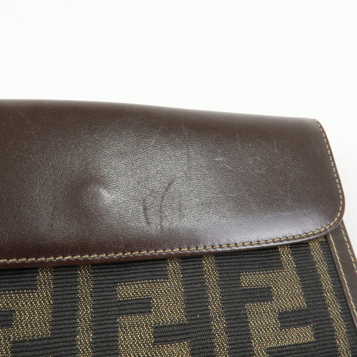 FENDI Zucca Canvas Leather Long Wallet Brown 2804 30806