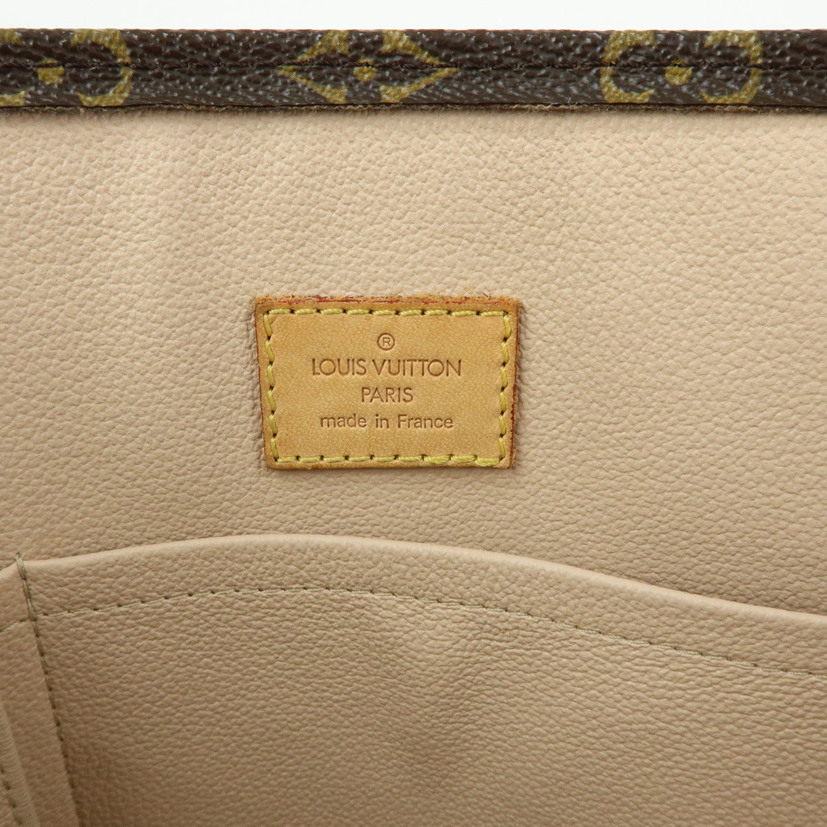 Louis Vuitton Monogram Sac Plat Tote Bag Hand Bag Brown M51140
