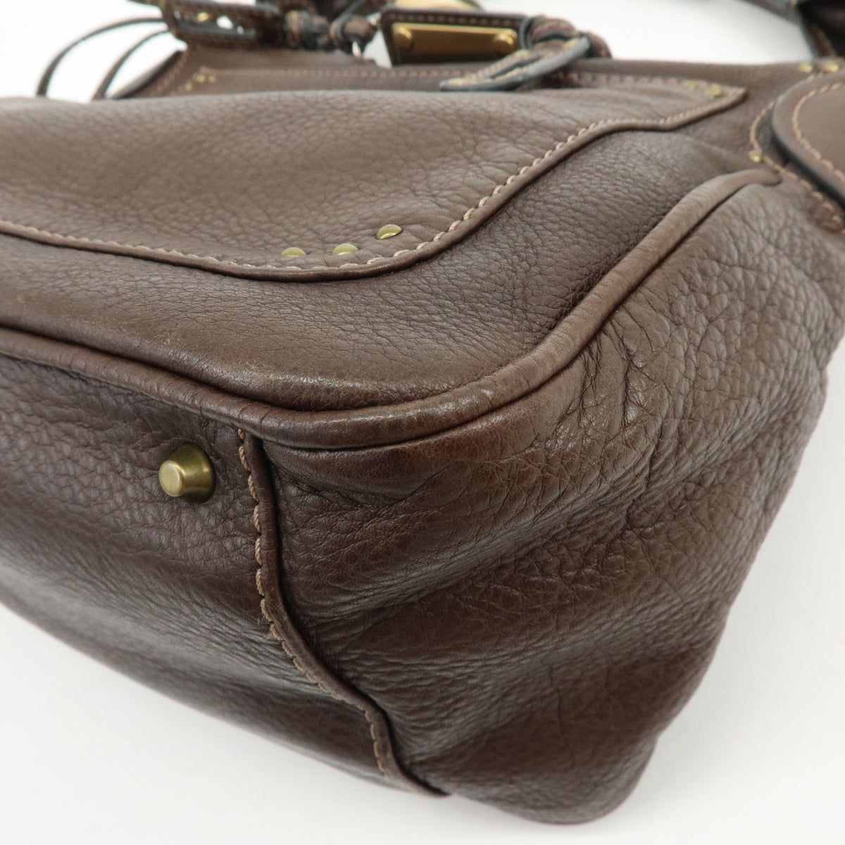 Chloe Paddington Leather Shoulder Bag Hand Bag Dark Brown