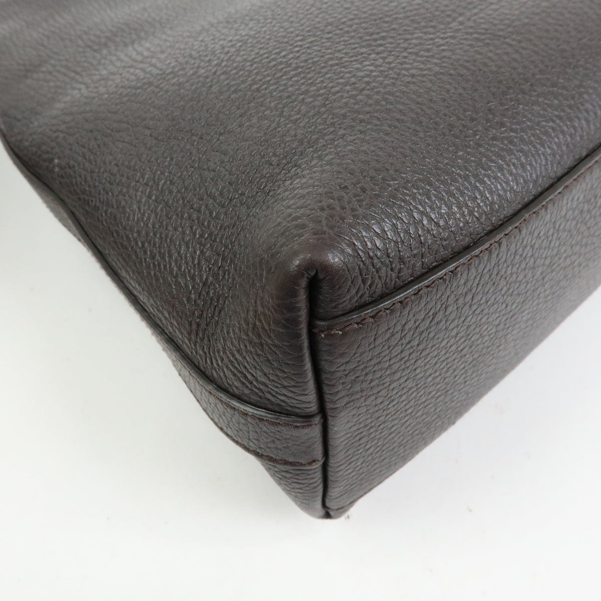 GUCCI Interlocking G Leather Shoulder Bag Hand Bag Dark Brown 339553