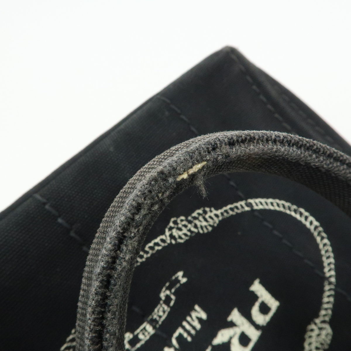 PRADA Triangle Logo Canapa Mini 2Way Bag Hand Shoulder Bag Black B2439G