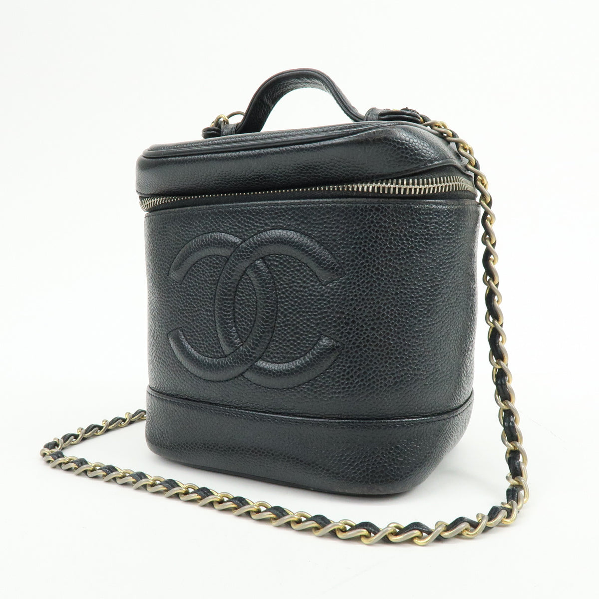 CHANEL COCO Mark Caviarskin Vanity Bag Chain Strap Hand Bag A01998 Lot