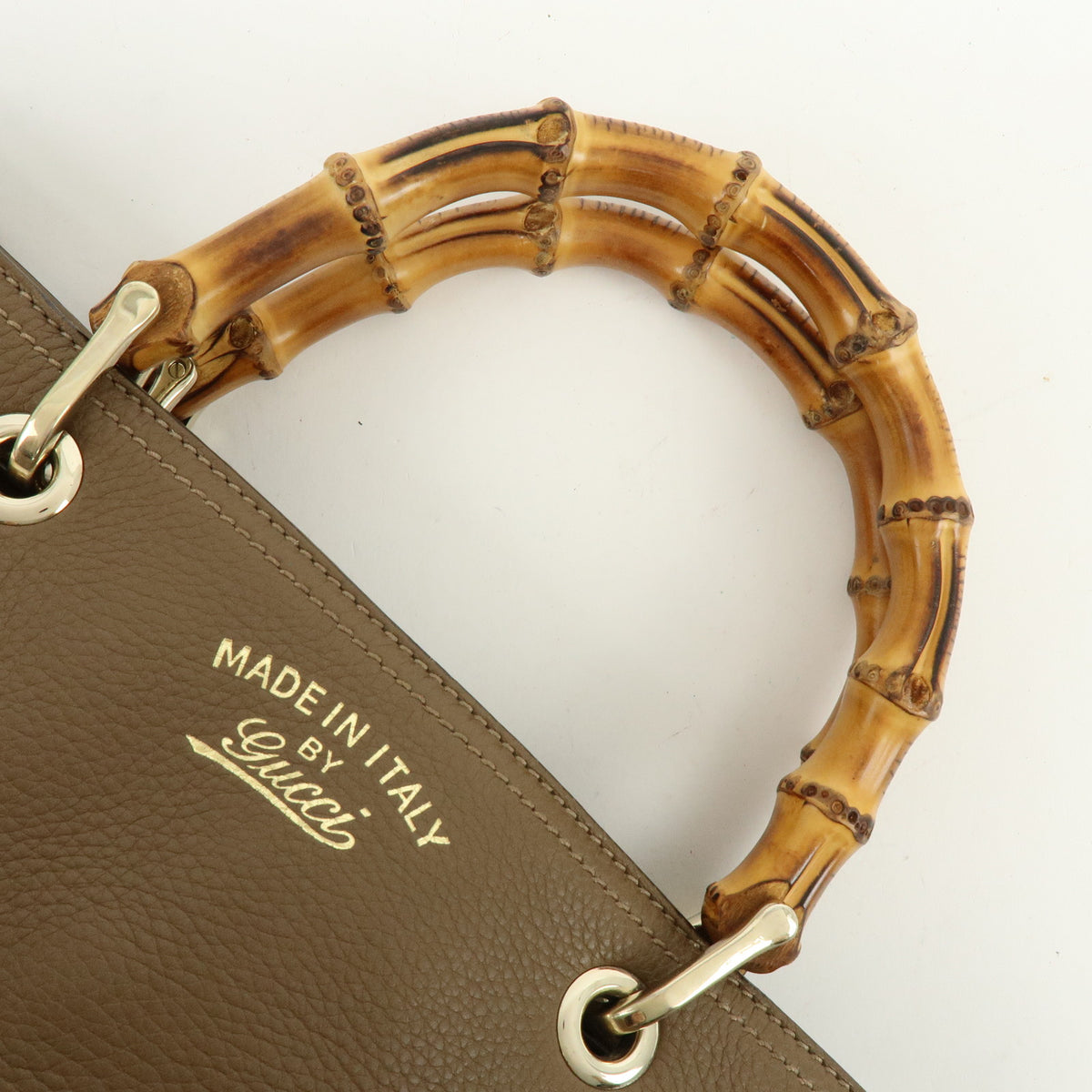 GUCCI Bamboo Shopper Medium Leather 2Way Bag Shoulder Bag 323660