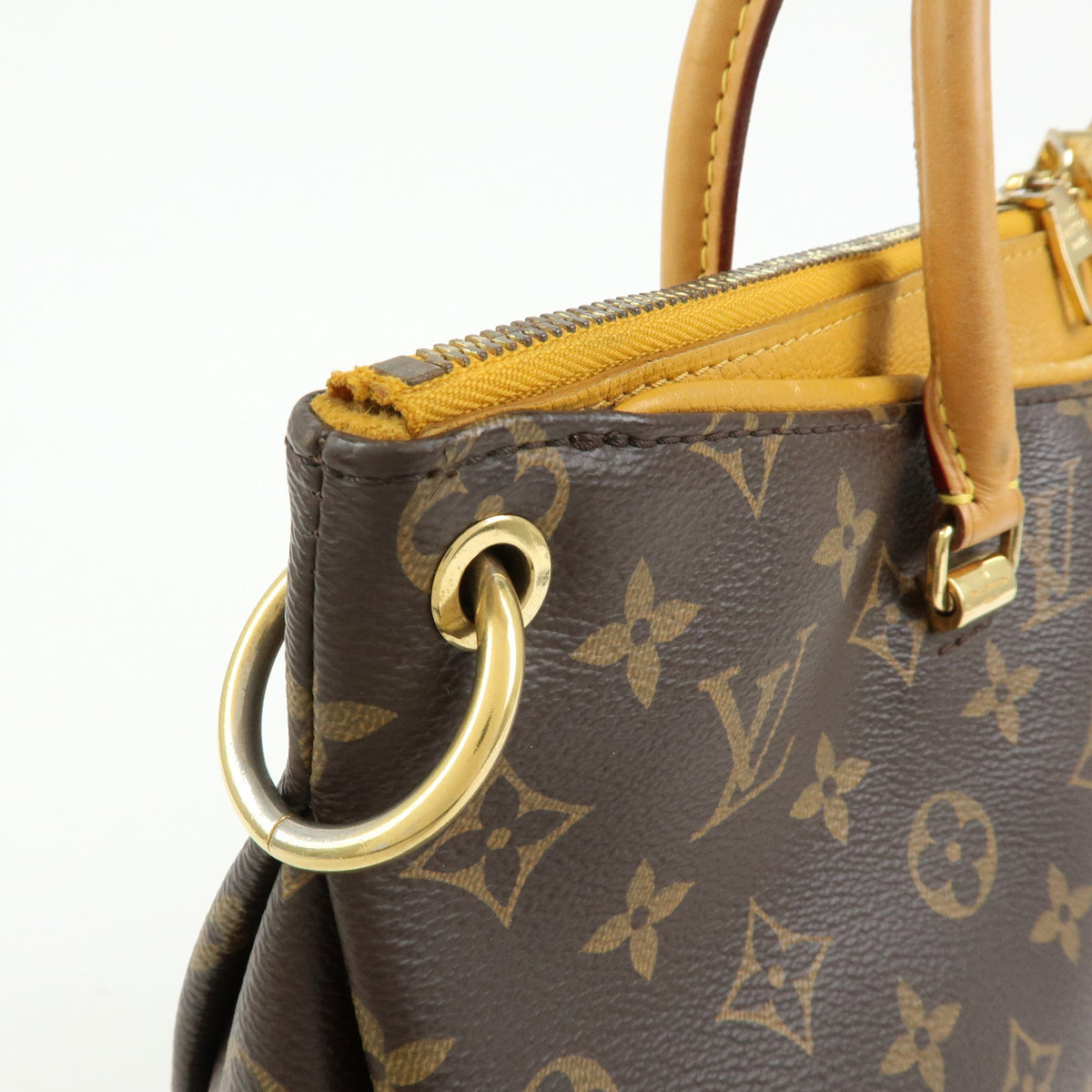 Louis Vuitton Monogram Pallas MM 2Way Bag Hand Bag Saffron M40929